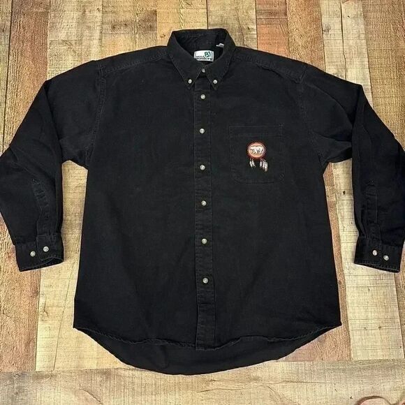 Vintage Natural Wonders Dream Catcher Bear Embroidered Button Down Shirt Size M - Picture 6 of 11